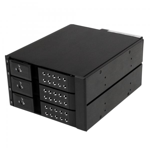 StarTech.com Scheda backplane per rack portatili hot-swap trayless in alluminio 3 alloggiamenti per SAS II/SATA III 3,5- HDD 6 Gbps (RACK MOVIL BACKPLANE 3 BAHIAS - HOT SWAP DE 3.5 SAS SATA)