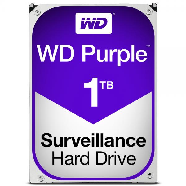 Western Digital Purple disco rigido interno 1 TB 5400 Giri/min 64 MB 3.5 Serial ATA III (WD Purple 1TB 24x7 64MB - **New Retail** - Warranty: 36M)