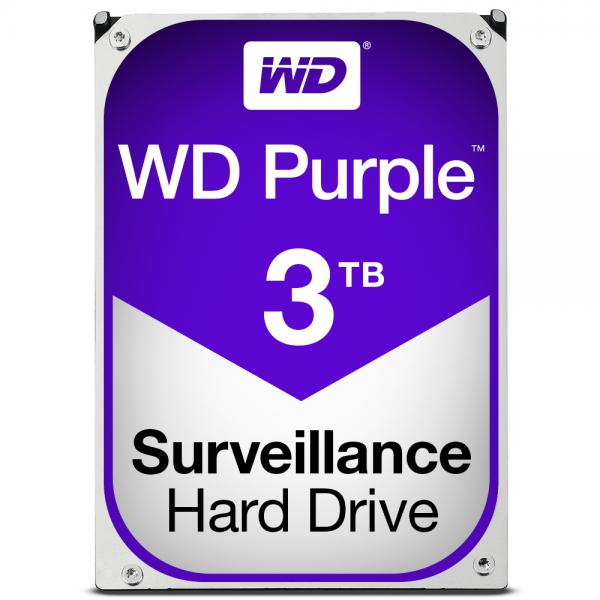 Western Digital Purple disco rigido interno 3 TB 5400 Giri/min 64 MB 3.5 Serial ATA III (WD Purple 3TB 24x7 - Purple, 3.5, 3000 GB, 5400 - RPM - Warranty: 36M)