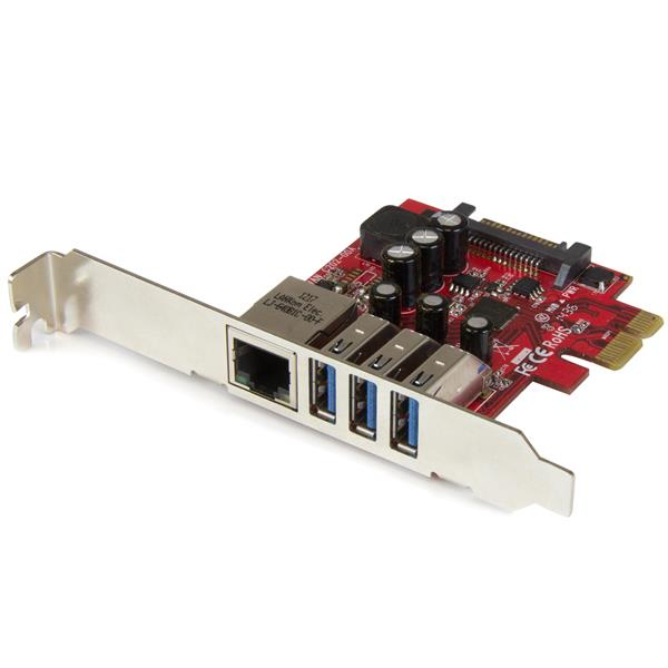 StarTech.com Scheda Espansione PCI Express USB 3.0 a 3 porte con UASP + Gigabit Ethernet (3PORT PCIE USB 3.0 ADAPTER CARD - USB 3STANDARD + LOW-PROFILE)