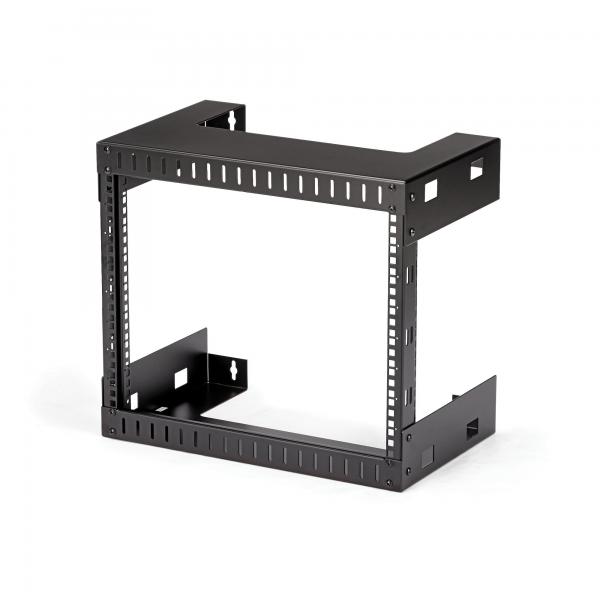 StarTech.com 8U 19 Rack di rete per montaggio a parete a 2 staffe - Rack open frame a muro profondo 30cm. Rack per dati/AV/IT/apparecchiature informatiche/patch panel con dadi e viti a gabbia, capaci