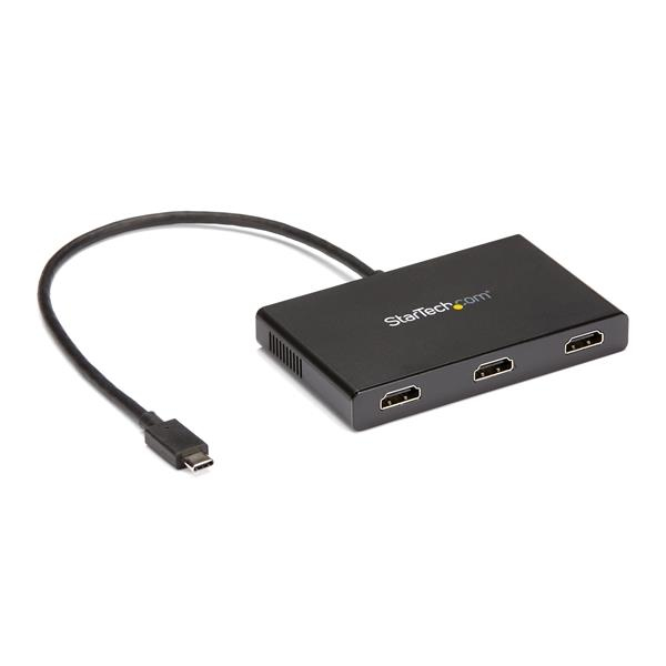 StarTech.com Adattatore USB-C HDMI a 3 porte - Hub MST da USB Tipo-C a HDMI - Per Doppio monitor 4K30Hz o triplo 1080p, Cavo integrato 30cm; Solo Windows Sostituito da MST14CD123HD (StarTech.com Adat