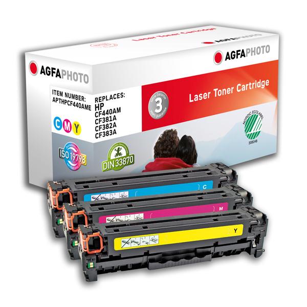 AgfaPhoto APTHPCF440AME cartuccia toner 3 pz Ciano, Magenta, Giallo (Toner C/M/Y 312A - Pages 2.700 x3 - Warranty: 36M)