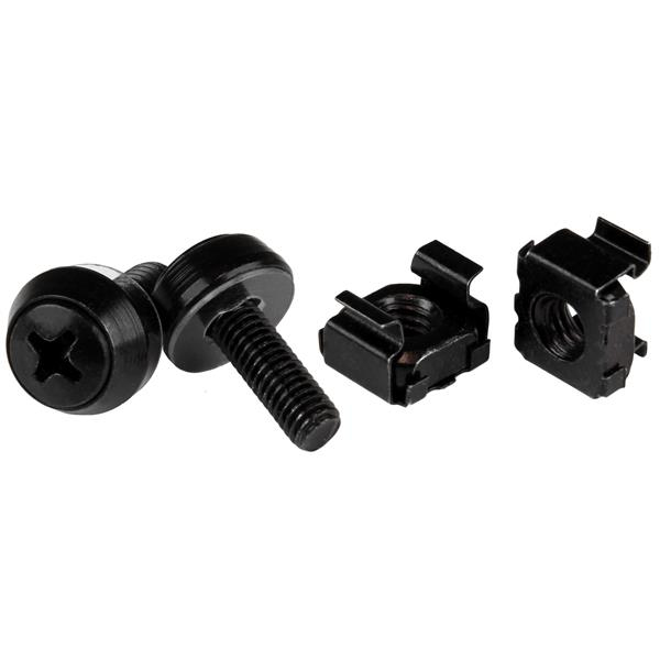 StarTech.com Viti di fissaggio e dadi ingabbiati per server rack - M5 x 12mm - confezione da 50, nero (M5 MOUNTING SCREWS BLACK 12MM - 50 PACK SERVER RACK M5 CAGE NUTS)