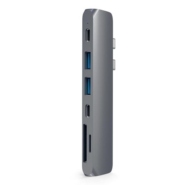 Satechi ST-CMBPM replicatore di porte e docking station per laptop USB 3.2 Gen 1 [3.1 Gen 1] Type-C Grigio (Satechi Aluminum Type-C Pro Hub Adapte)
