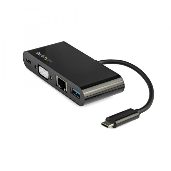 StarTech.com Adattatore Multiporta USB-C a VGA - Ricarica via Power Delivery [60W] - USB 3.0 - Gbe - Adattatore USB-C per Mac, Windows, Chrome OS (USB C MULTIPORT ADAPTER 60W PD - VGA MINI DOCK W/ PO
