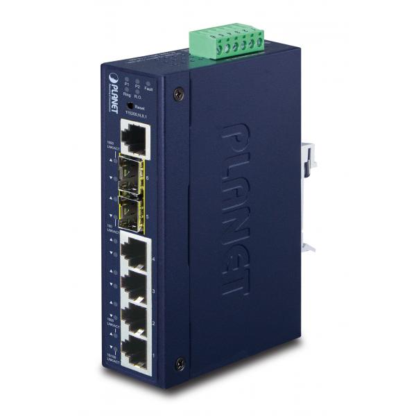 PLANET IGS-5225-4T2S switch di rete Gestito L2+ Gigabit Ethernet [10/100/1000] Blu (IP30 Industrial L2+/L4 4-Port - 10/100/1000T + 2-P 100/1000X - SFP Full Managed Switch [-40 to 75 C, dual redundant