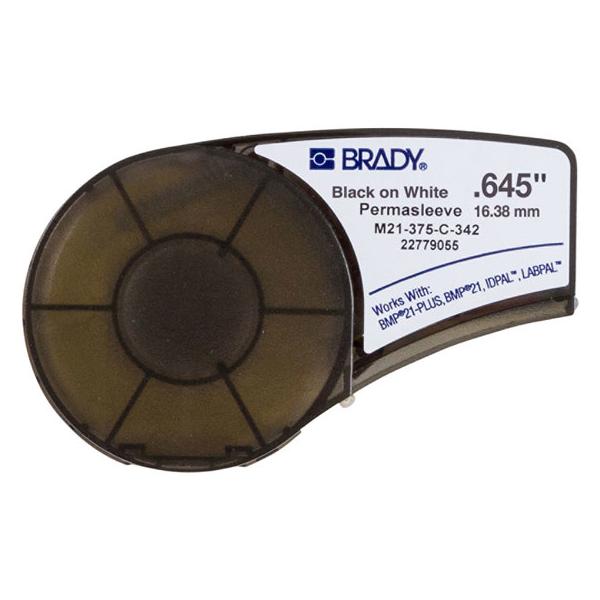 Brady M21-375-C-342 etichetta per stampante Nero (PermaSleeve Heat-shrink - Polyolefin Sleeve for M211 - M210 BMP21-PLUS BMP21 Shrinking - Warranty: 12M)
