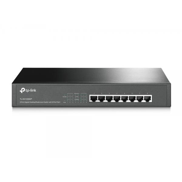 TP-Link TL-SG1008MP Non gestito Gigabit Ethernet [10/100/1000] Supporto Power over Ethernet [PoE] 1U Nero (TP-LINK Switch TL-SG1008MP 8xGBit Unmanaged [8x PoE / 126W])