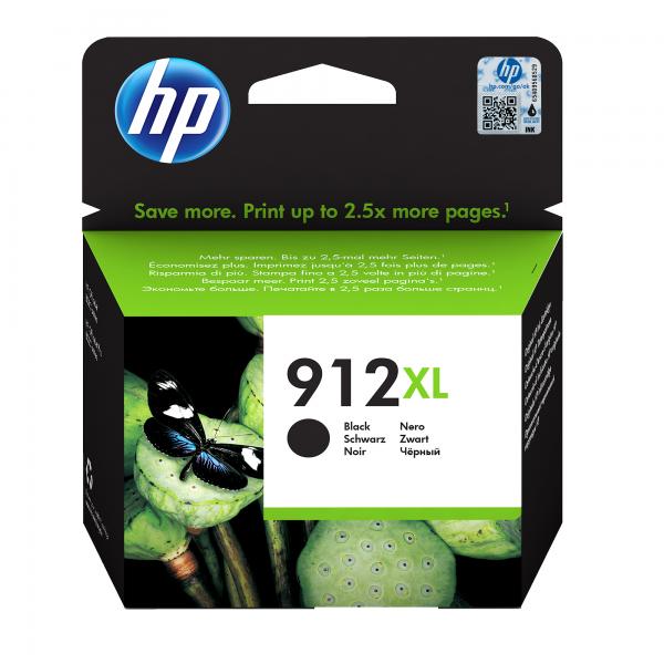 HP Cartuccia di inchiostro nero originale 912XL ad alta capacità (HP 912XL - H?jtydende - sort - origina)