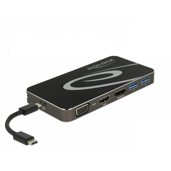 DeLOCK USB Type-C 3.2 Dockingstation 4K HDMI DP / 1080p VGA, USB Hub und PD 3.0 (Delock USB Type-C 3.2 Dockingstation 4)