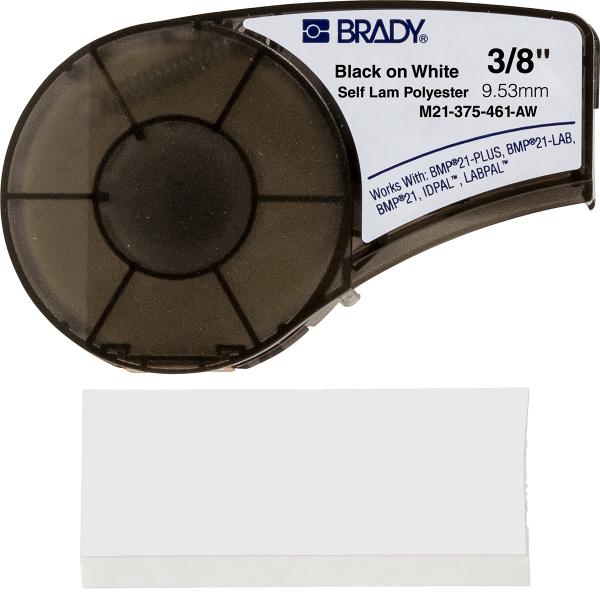 Brady M21-375-461-AW etichetta per stampante Bianco Etichetta per stampante autoadesiva (Polyester tape for M211 M210 - BMP21-PLUS BMP21-LAB BMP21 - Black on White - Warranty: 12M)