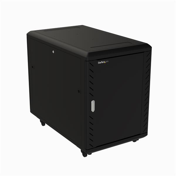 StarTech.com Armadio Rack 19 15U su Ruote a 4 Montanti, Server Rack 19 pollici Mobile con pannelli laterali romovibili e serratura. Rack Dati con Profondità Regolabile per apparecchiature informatich