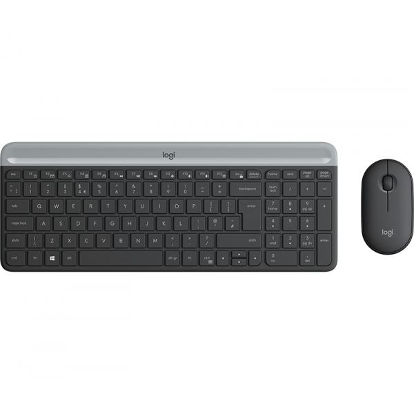 Logitech MK470 Kit Mouse e Tastiera Wireless (Logitech Slim Wireless Combo MK470 - Set mouse e tastiera - senza fili - 2.4 GHz - QWERTY - italiana - grafite)