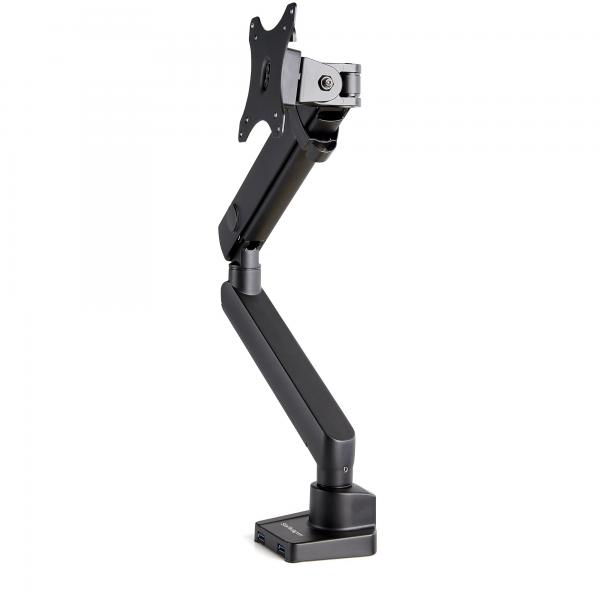 StarTech.com Supporto per monitor da scrivania con 2 porte USB 3.0, braccio per monitor singolo a movimento completo, staffa sottile per display VESA fino a 34” [8 kg] (Startech Desk Mount Monitor Ar