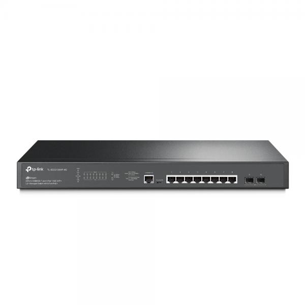 TP-Link JetStream TL-SG3210XHP-M2 switch di rete Gestito L2+ 2.5G Ethernet [100/1000/2500] Supporto Power over Ethernet [PoE] 1U Nero (TP-Link JetStream 8-Port 2.5G 10GE SFP+ Managed Switch with PoE+