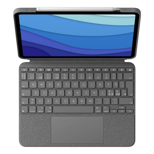 Logitech 920-010147 tastiera per dispositivo mobile QWERTY Nordic Smart Connector Grigio (Logitech Combo Touch - tastatur og fol)