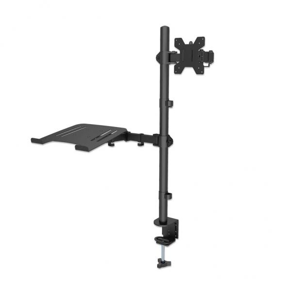 Manhattan 462136 Supporti a parete per TV 81,3 cm [32] Scrivania Nero (TV/MONITOR DESK/LAPTOP - COMBO-MOUNT 27IN/17IN CLAMP 100X)