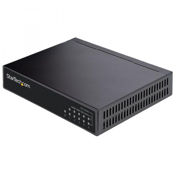 StarTech.com Switch 2.5G Unmanaged - Switch Gigabit 5 porte - Switch Ethernet Unmanaged 2.5GBASE-T - Splitter Ethernet - Montaggio su guida DIN o a parete - Multi-Gigabit - Auto-MDIX - 9K Jumbo (UNMA