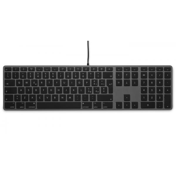 LMP 18251 tastiera Ufficio USB QWERTY Italiano Grigio (USB numeric Keyboard KB-1243, - 110 keys, 2x USB, aluminum, - Italian layout, macOS, space grey - Warranty: 12M)