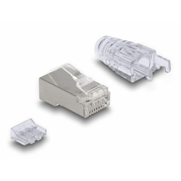 DeLOCK Spina modulare RJ45 con fermo curvo Cat.6 e protezioni antipiega set da 50 pezzi (Delock netv?rk-konnektor)