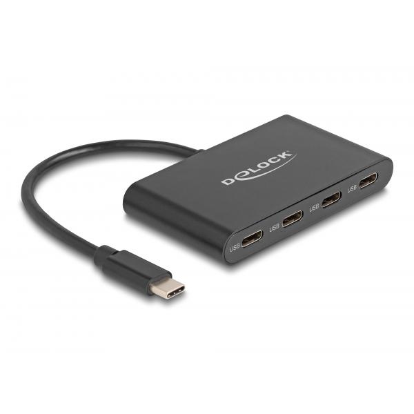 DeLOCK Hub USB 3.2 Gen 2 USB Type-C con 4 x USB Type-C femmina – 10 Gbps (Delock - hub - 10 Gbps - 4 porte)
