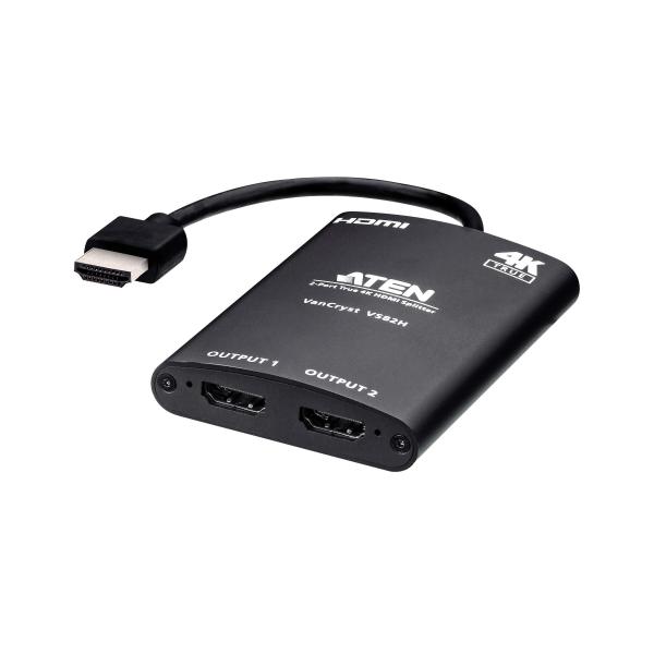ATEN Splitter True 4K HDMI a 2 porte (ATEN VS82H - Video splitter - 2 x HDMI - desktop - for VanCryst VS182B, VS184B)