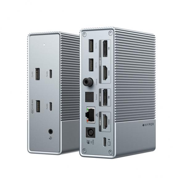 Targus HDG215-EU replicatore di porte e docking station per laptop Cablato USB 3.2 Gen 1 [3.1 Gen 1] Type-C Argento (GEN2 15IN1 USB-C DOCKING STATN - SILVER)