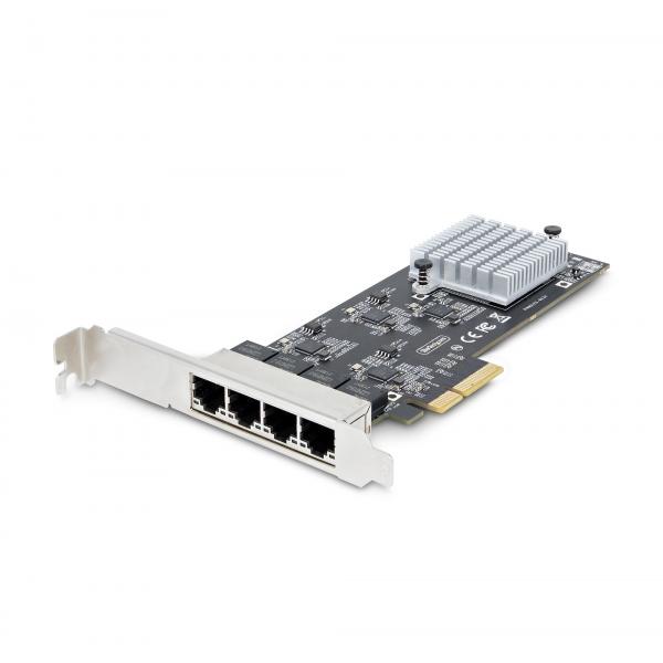 StarTech.com Scheda di rete 2.5 Gigabit a 4 porte - Scheda Ethernet PCIe da 2,5 Gbps NBASE-T, Intel I225-V, Scheda di rete per PC, NIC Multi-Gigabit, Scheda LAN per server PCI Express, Interfaccia Et