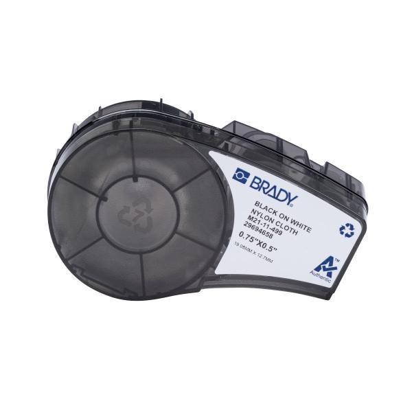 Brady M21-11-499 etichetta per stampante Bianco Etichetta per stampante autoadesiva (Nylon cloth labels for M210 - and M211 Portable Label - printer.)