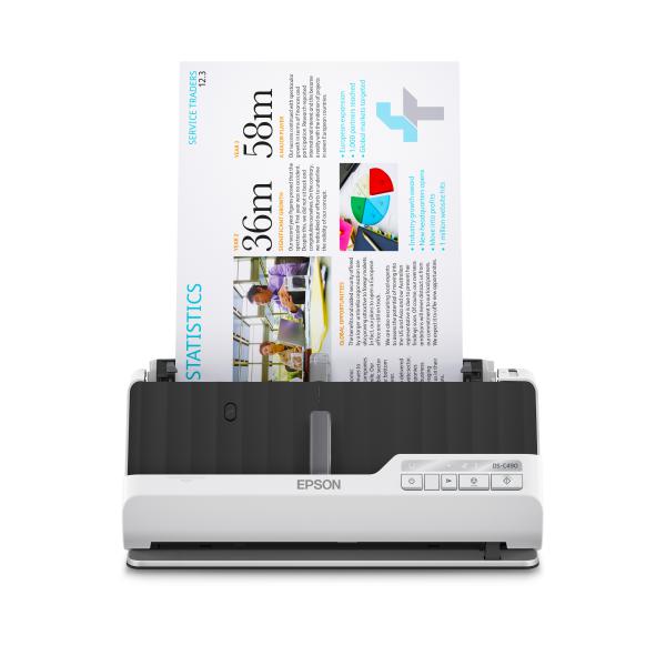 Epson DS-C490 Scanner con ADF + alimentatore di fogli 600 x 600 DPI A4 Nero, Bianco (Epson DS-C490 - Scanner con alimentatore di fogli - Duplex - A4/Legal - 600 dpi x 600 dpi - ADF [Alimentatore auto