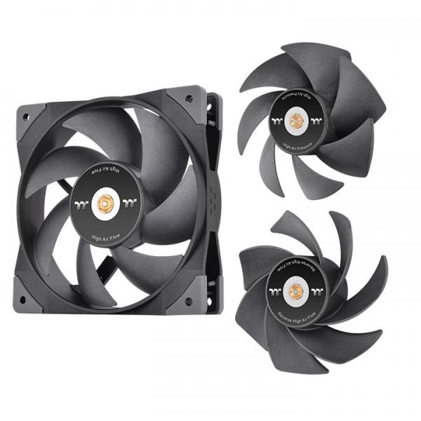Thermaltake SWAFAN GT12 Case per computer Raffreddatore d'aria 12 cm Nero 3 pz (120mm Thermaltake GT12 PC Cooling Fan)