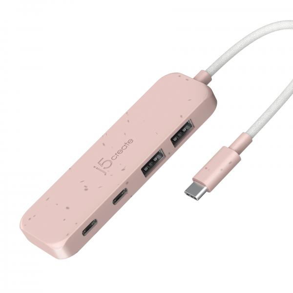 j5create Hub ecologico da USB-C a 4 porte tipo C e tipo A Gen 2 (ECO-FRIENDLY USB-C TO 4-PORT - TYPE-C TYPE-A GEN 2 HUB)