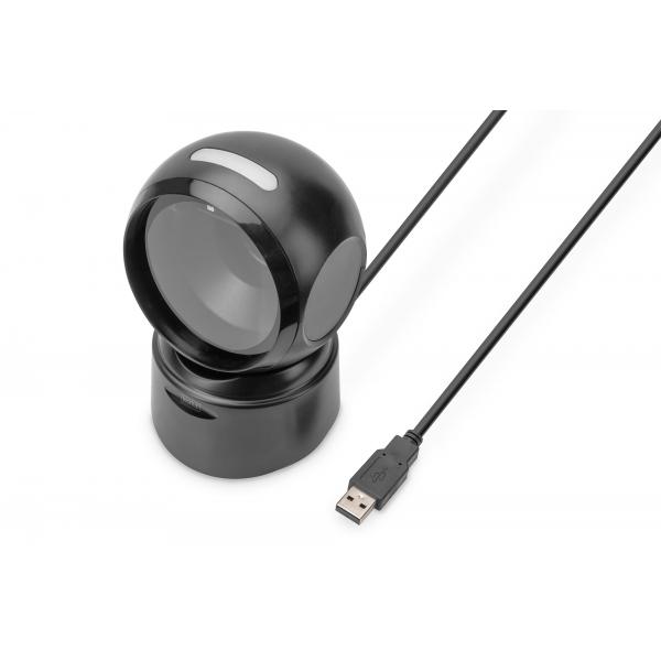 Digitus Scanner di codici a barre USB desktop 2D (1D 2D DESK USB BARCODE SCANNER - USB-A QR-CODE KOMPATIBEL)