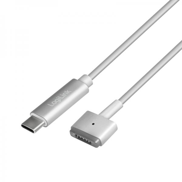 LogiLink PA0226 cavo USB 1,8 m USB C MagSafe 2 87 W Argento (USB 3.2 Gen1 cable, USB-C/M - to Magsafe2/M, PD, silver, - 1.8 m - Warranty: 48M)