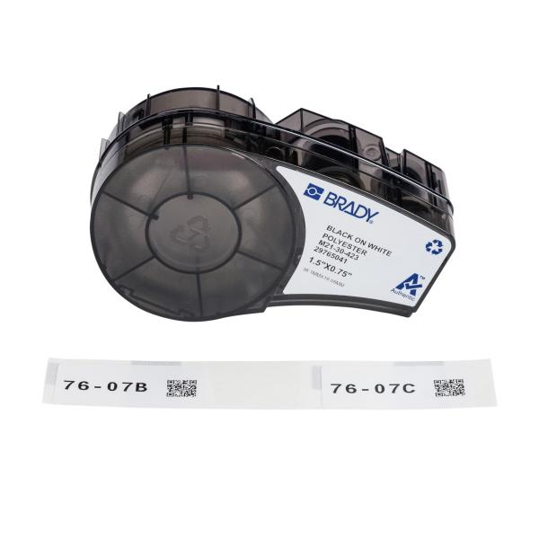 Brady M21-30-423 etichetta per stampante Bianco Etichetta per stampante autoadesiva (Polyester tape for M210 and - M211 Portable Label Printer)