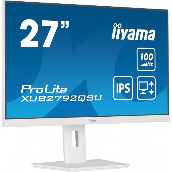 iiyama ProLite XUB2792QSU-W6 Monitor PC 68,6 cm [27] 2560 x 1440 Pixel Quad HD LED Bianco (iiyama ProLite XUB2792QSU-W6 sk?rm - L)