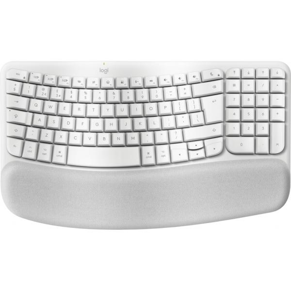 Logitech Wave Keys for Mac tastiera Casa/ufficio Bluetooth QWERTY Inglese UK Bianco (WAVE KEYS WLESS KEYBOARD WHT UK) - Versione UK