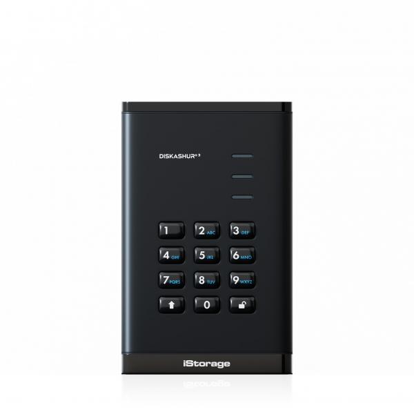iStorage diskAshur3 HDD disco rigido esterno 4 TB 2.5 USB tipo-C 3.2 Gen 1 [3.1 Gen 1] Nero (diskAshur3 HDD 256-bit 4TB - Black)