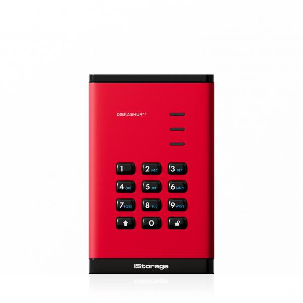 iStorage diskAshur3 SSD 8 TB USB Type-A / USB Type-C 3.2 Gen 1 [3.1 Gen 1] Rosso (diskAshur3 SSD 256-bit 8TB - Red)
