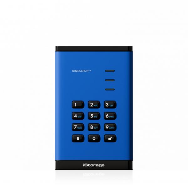 iStorage diskAshur3 SSD 8 TB USB Type-A / USB Type-C 3.2 Gen 1 [3.1 Gen 1] Blu (diskAshur3 SSD 256-bit 8TB - Blue)