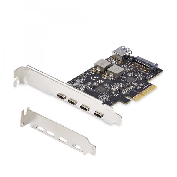 StarTech.com Scheda di Espansione PCIe USB a 5 porte, USB 3.2 10Gbps, scheda PCI Express con 4 porte USB-C, 1 porta interna USB-A, scheda controller PCIe USB, Windows/macOS/Linux (5-PORT USB PCIE CAR