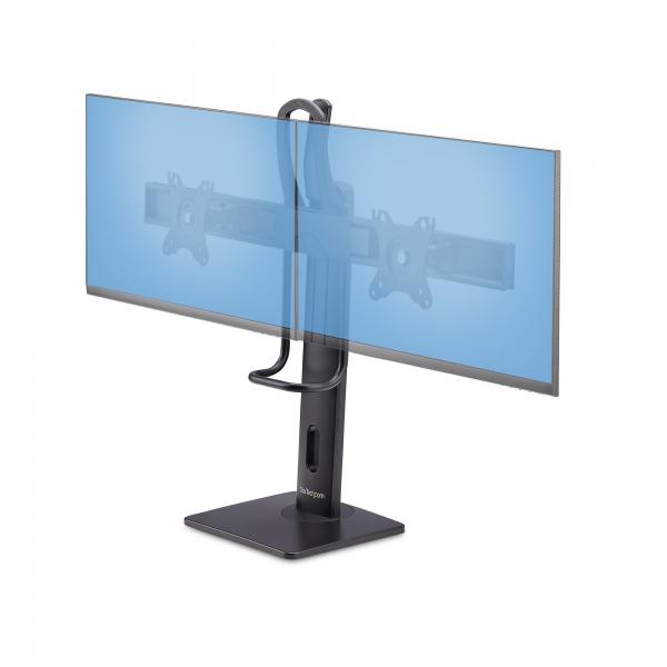 StarTech.com Supporto da Tavolo per Due Monitor- Staffa con barra trasversale per 2 Schermi da 27 VESA 75x75/100x100, altezza regolabile, portata 6 kg per Display (CROSSBAR DUAL MONITOR STAND - - DOU