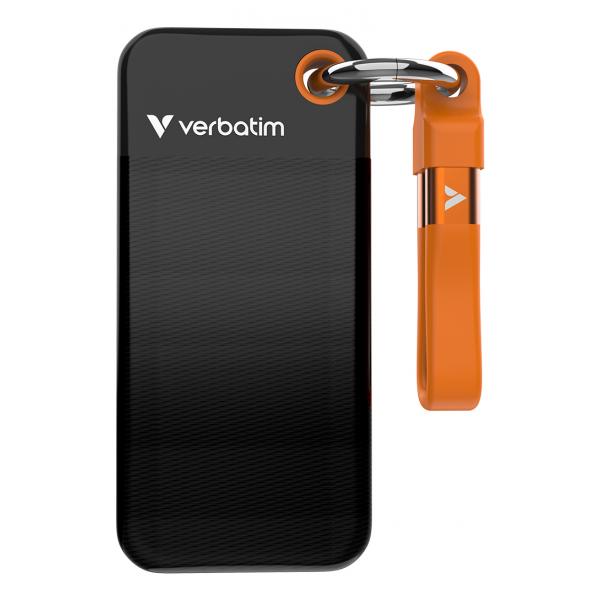 Verbatim Pocket SSD 2 TB USB tipo-C 3.2 Gen 2 [3.1 Gen 2] Nero, Arancione (Pocket SSD USB 3.2 Gen 2 2TB)