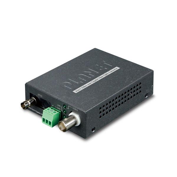 PLANET VF-101G-KIT convertitore multimediale di rete Nero (1-Channel 4-in-1 Video over - Gigabit Fiber[ST] converter - up to 20KM, a pair include Tx & Rx in package [TVI/CVI/AHD/CVBS] - Warranty: 36M