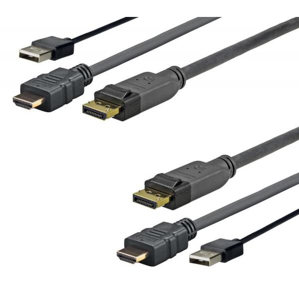 Vivolink PROHDMIUSBDP5 cavo e adattatore video 5 m DisplayPort HDMI + USB Nero (Pro HDMI+USB+DisplayPort 5 - Meter . - Warranty: 1188M)