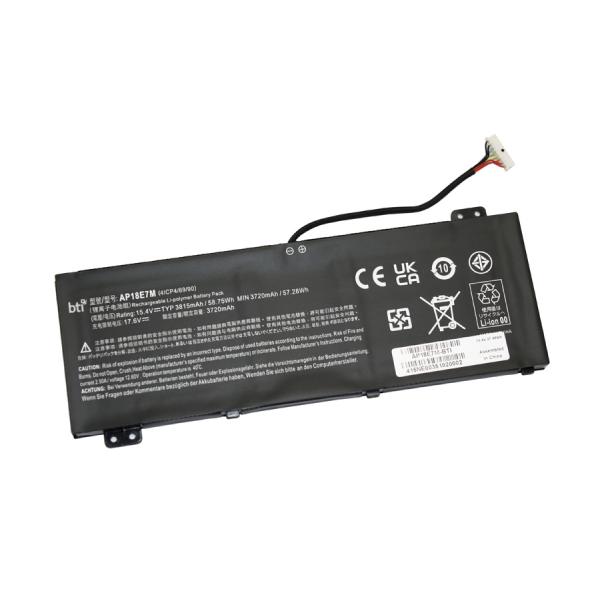 BTI AP18E7M- ricambio per laptop Batteria (BTI 57.2 4 cell KT.00407.009 compatible battery for ACER PREDATOR TRITON 300 PT315-52-79LP PREDATOR TRITON 300 PT315-52-720T)
