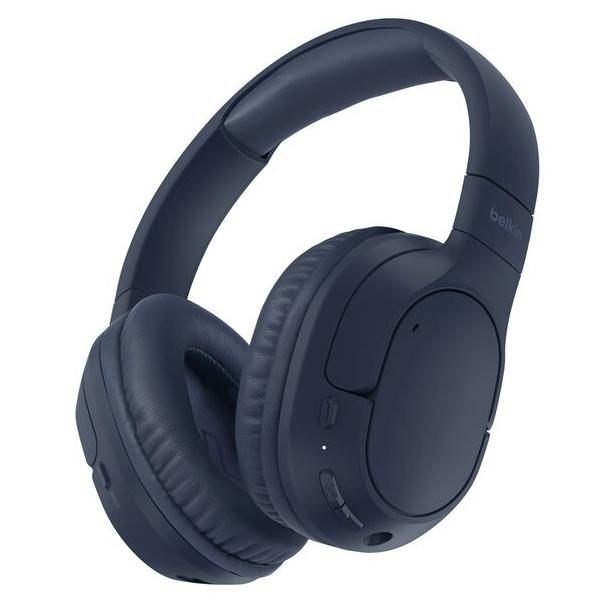 Belkin AUD009HQBL cuffia e auricolare Cuffie Wireless A Padiglione Musica e Chiamate USB tipo-C Bluetooth Blu (SOUNDFORM SURROUND WIRELESS - HEADPHONES BLUE)