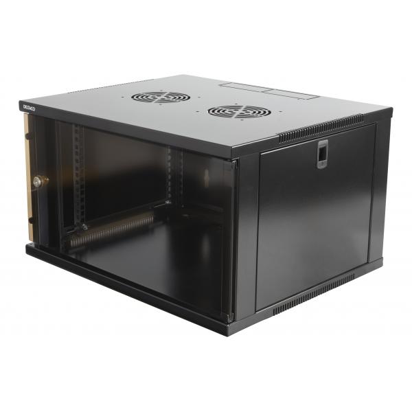 Deltaco 19-5406B rack 6U Da parete Nero (DELTACO 19-5406B - kabinet - 6U)