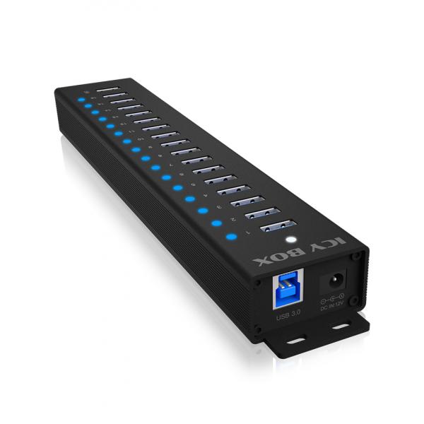 ICY BOX IB-HUB1717-U3 USB 3.2 Gen 1 [3.1 Gen 1] Type-A 5000 Mbit/s Nero (17-Port Hub With Usb 3.2 Gen - 1 Type-A Interface - Warranty: 12M)